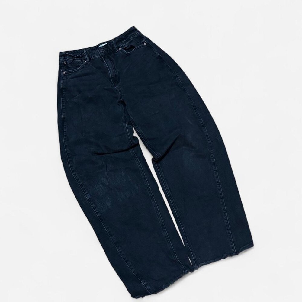 Garage Black high-waisted straight-leg denim jeans